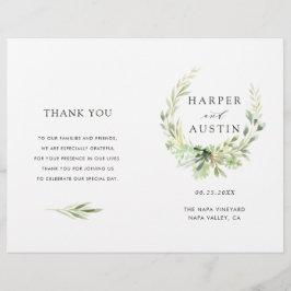 Hochzeitsprogramm für grüne Folienkranke