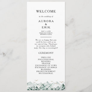 Hochzeitsprogramm für Grüne und Gold Programm