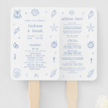 Hochzeitsprogramm für handgezeichnete Muschelschal