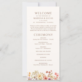 Hochzeitsprogramm für Herbst-Wildblumen