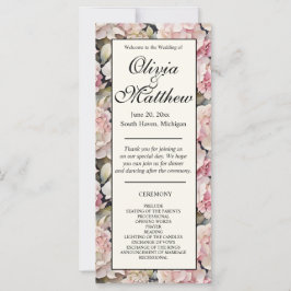 Hochzeitsprogramm für Hochzeitsfeiern in Rosa Hydr