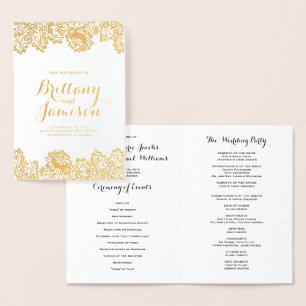 Hochzeitsprogramm für Hochzeitsfeiern mit Vintager Folienkarte