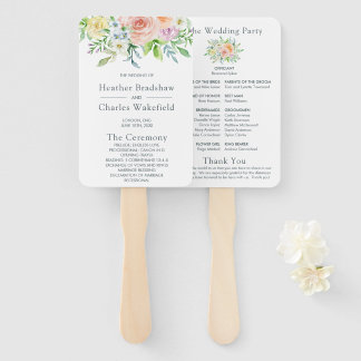 Hochzeitsprogramm für hübsche Blume Fächer
