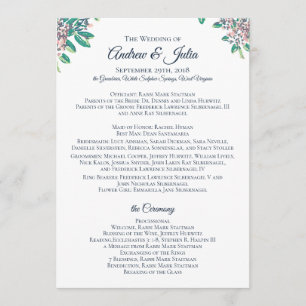 Hochzeitsprogramm für Julia und Andrew Programm
