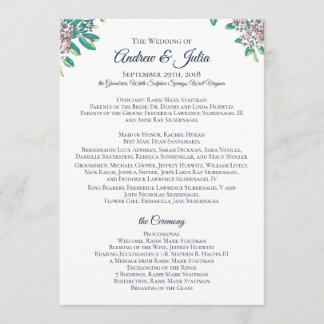 Hochzeitsprogramm für Julia und Andrew Programm