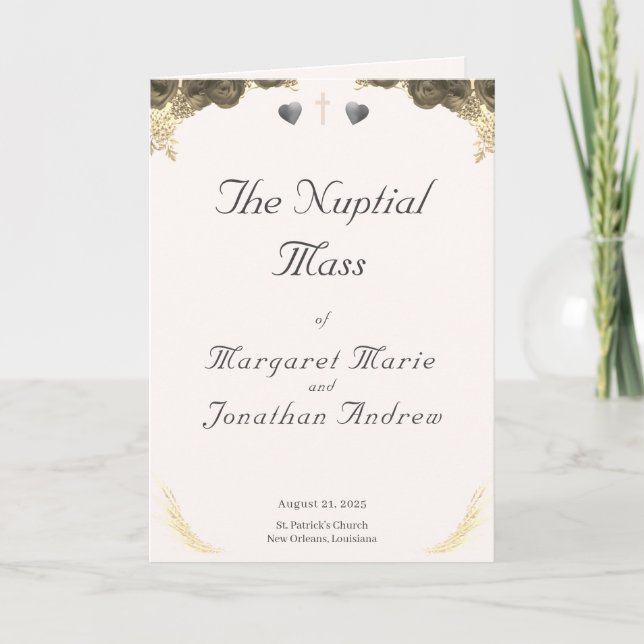 Hochzeitsprogramm für katholische Grace Programm (Vorderseite)