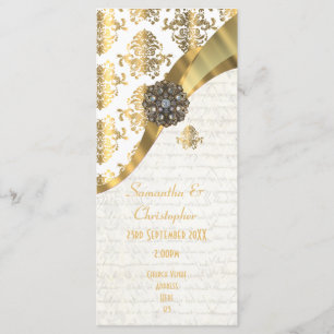 Hochzeitsprogramm für Kirchen in Gold und Weiß Programm