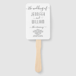 Hochzeitsprogramm für kursive Skripte Fächer