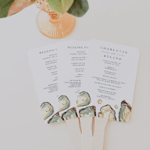 Hochzeitsprogramm für Küstenwasser-Oyster Fächer