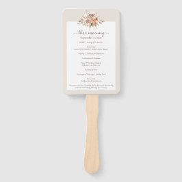 Hochzeitsprogramm für Light Earth Tone Floral / Pa Fächer