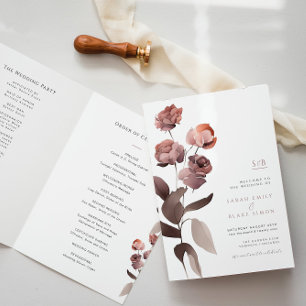 Hochzeitsprogramm für lila Blumengärten Programm