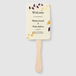 Hochzeitsprogramm für Lila Goldene Blätter Fächer