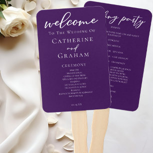 Hochzeitsprogramm für Lila Typografie Fächer