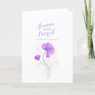 Hochzeitsprogramm für lila und graue Blume Programm