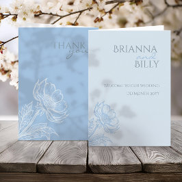 Hochzeitsprogramm für Minimalistische Blütenblätte Programm