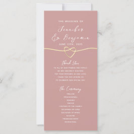 Hochzeitsprogramm für Minimalistische Dusty-Rose