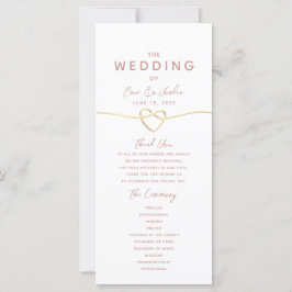 Hochzeitsprogramm für Minimalistische Dusty-Rose