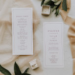 Hochzeitsprogramm für Minimalistische Rose Goldtyp Programm<br><div class="desc">Dieses minimalistische Rose Gold Typografie Hochzeitsprogramm ist perfekt für eine einfache Hochzeit. Das moderne romantische Design besticht durch die klassische Rose mit goldweißer Typografie. Anpassbar in jeder Farbe. Behalt das Design einfach und elegant, wie es ist, oder personalisiere es durch Hinzufügen von eigenen Grafiken und Kunstwerken. Geben Sie den Namen...</div>