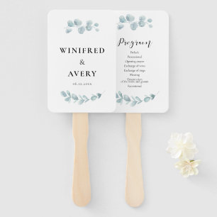 Hochzeitsprogramm für Minimalistische Wasserfarben Fächer