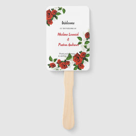 Hochzeitsprogramm für moderne geometrische rote Fl Fächer