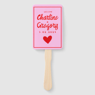 Hochzeitsprogramm für moderne Handschriften in Ros Fächer