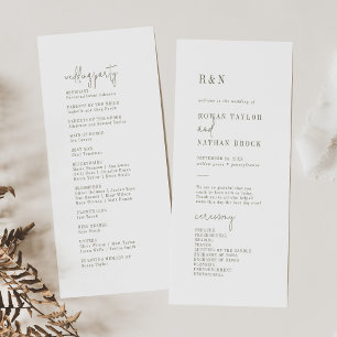 Hochzeitsprogramm für moderne schick-grüne und wei programm