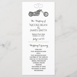 Hochzeitsprogramm für Motorrad- und Silberherzen Programm