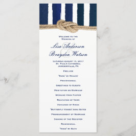 Hochzeitsprogramm für Nautic Knot Navy Stripes Programm