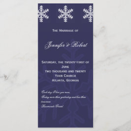 Hochzeitsprogramm für Navy Blue Snowflake Programm