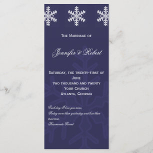 Hochzeitsprogramm für Navy Blue Snowflake Programm