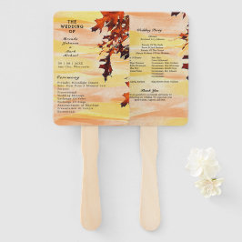 Hochzeitsprogramm für Orange-Gelb-Swirl im Herbst Fächer