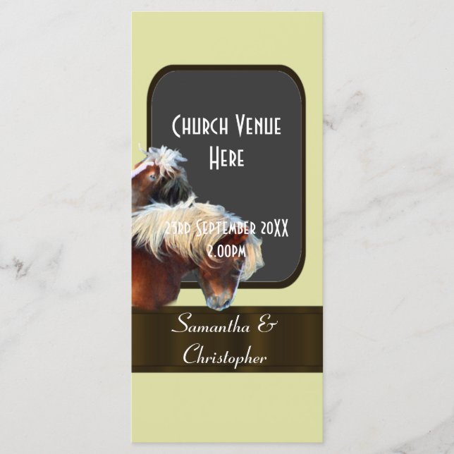 Hochzeitsprogramm für Pferde und Pferde Programm (Vorderseite)