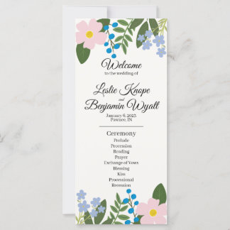 Hochzeitsprogramm für Rosa Blume