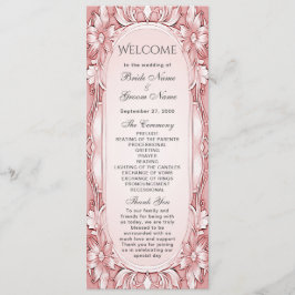 Hochzeitsprogramm für rosa Blumenrahmen Programm