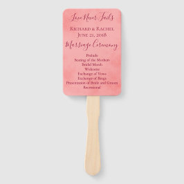 Hochzeitsprogramm für rosa Pergament Fächer