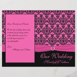 Hochzeitsprogramm für Rosa und Schwarze Damaskus