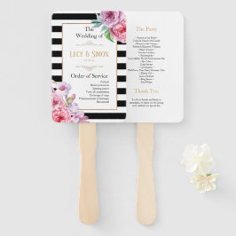Hochzeitsprogramm für Rosen und Streifen Fächer