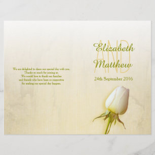 Hochzeitsprogramm für Rosenblüten