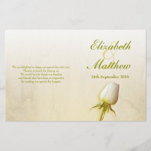 Hochzeitsprogramm für Rosenblüten