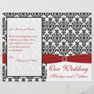 Hochzeitsprogramm für Rot, Weiß und Schwarz