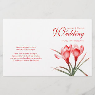Hochzeitsprogramm für Rote Blumen