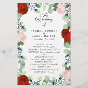 Hochzeitsprogramm für Rote Rose