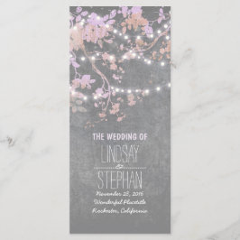 Hochzeitsprogramm für rustikale, graue und rosa Ba Programm