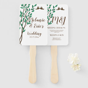 Hochzeitsprogramm für Rustikale Liebesvögel und -z Fächer