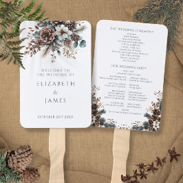 Hochzeitsprogramm für Rustikale Pinecones Fächer