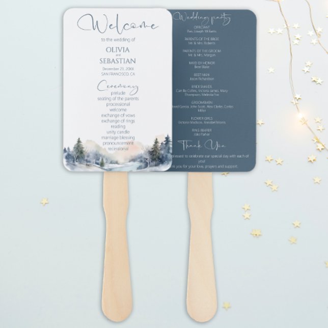 Hochzeitsprogramm für rustikale Wälder Fächer (Von Creator hochgeladen)