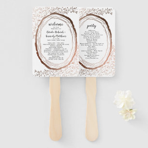 Hochzeitsprogramm für rustikales Holz Fächer