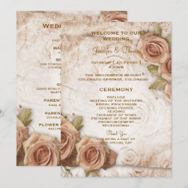 Hochzeitsprogramm für sanft farbige Rose