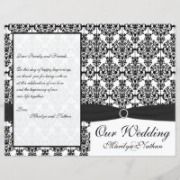 Hochzeitsprogramm für Schwarz und Weiß