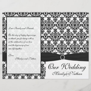 Hochzeitsprogramm für Schwarz und Weiß